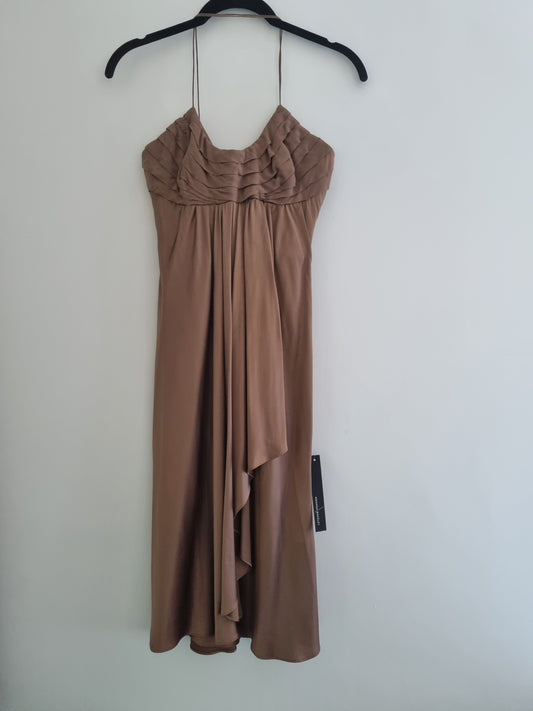 Vintage Amanda Wakeley Silk Brown Evening Dress (UK6-8)