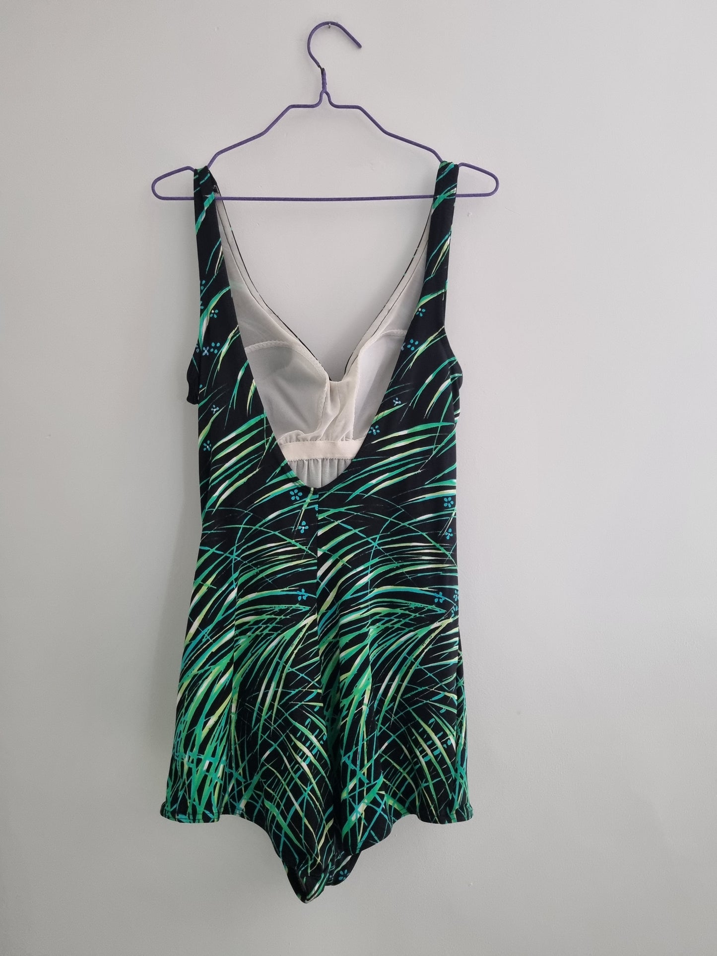 Vintage Glumann German Black Pattern Swimsuit (UK10)