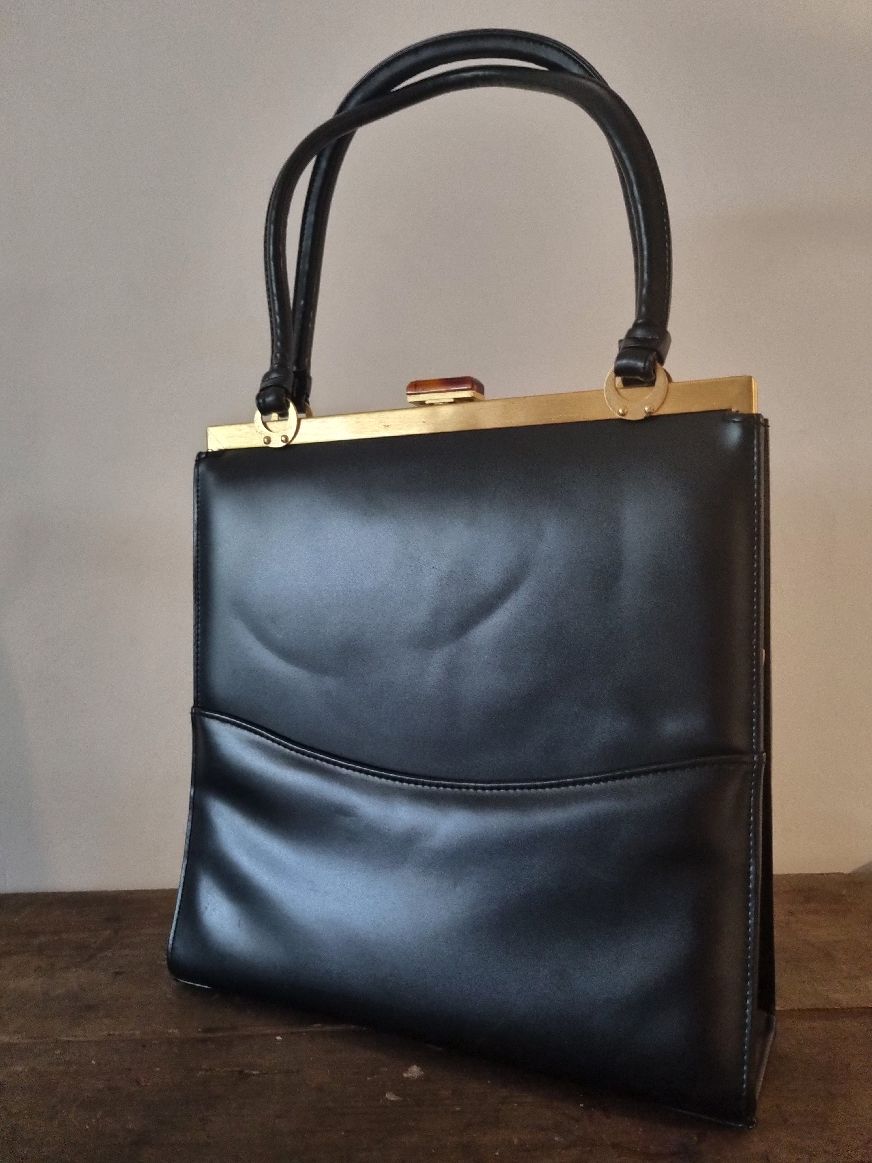 Top Handle Vintage East Additions Black Handbag