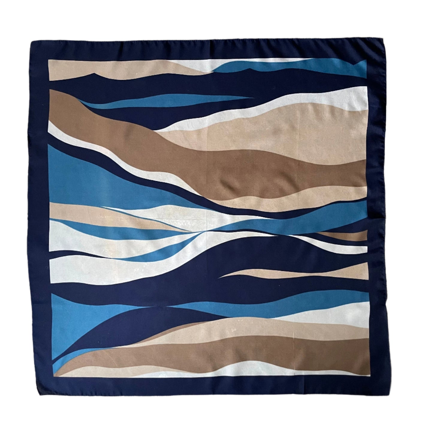 1970s The Wavy One Vintage Scarf Handmade Unique Design