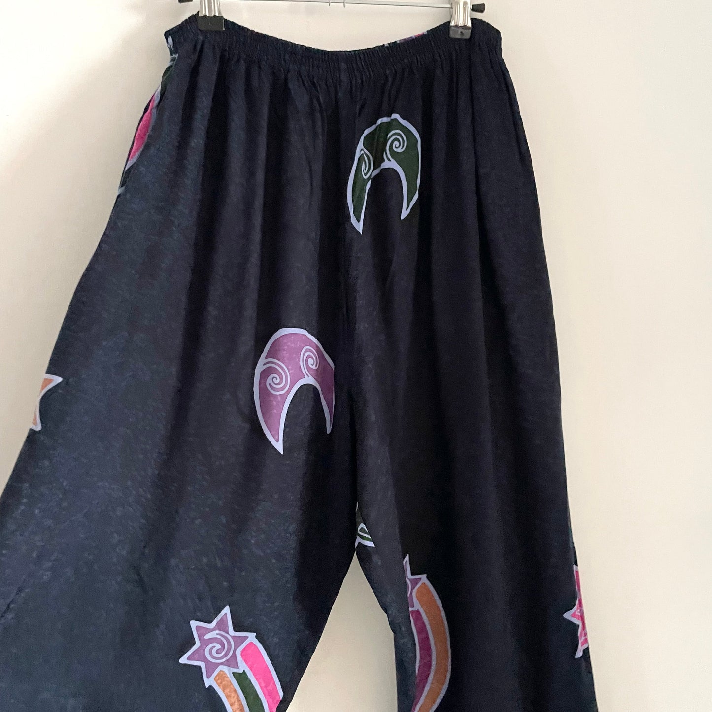 Vintage 90s Origin Moon and Stars Navy Elasticated Waist Trousers