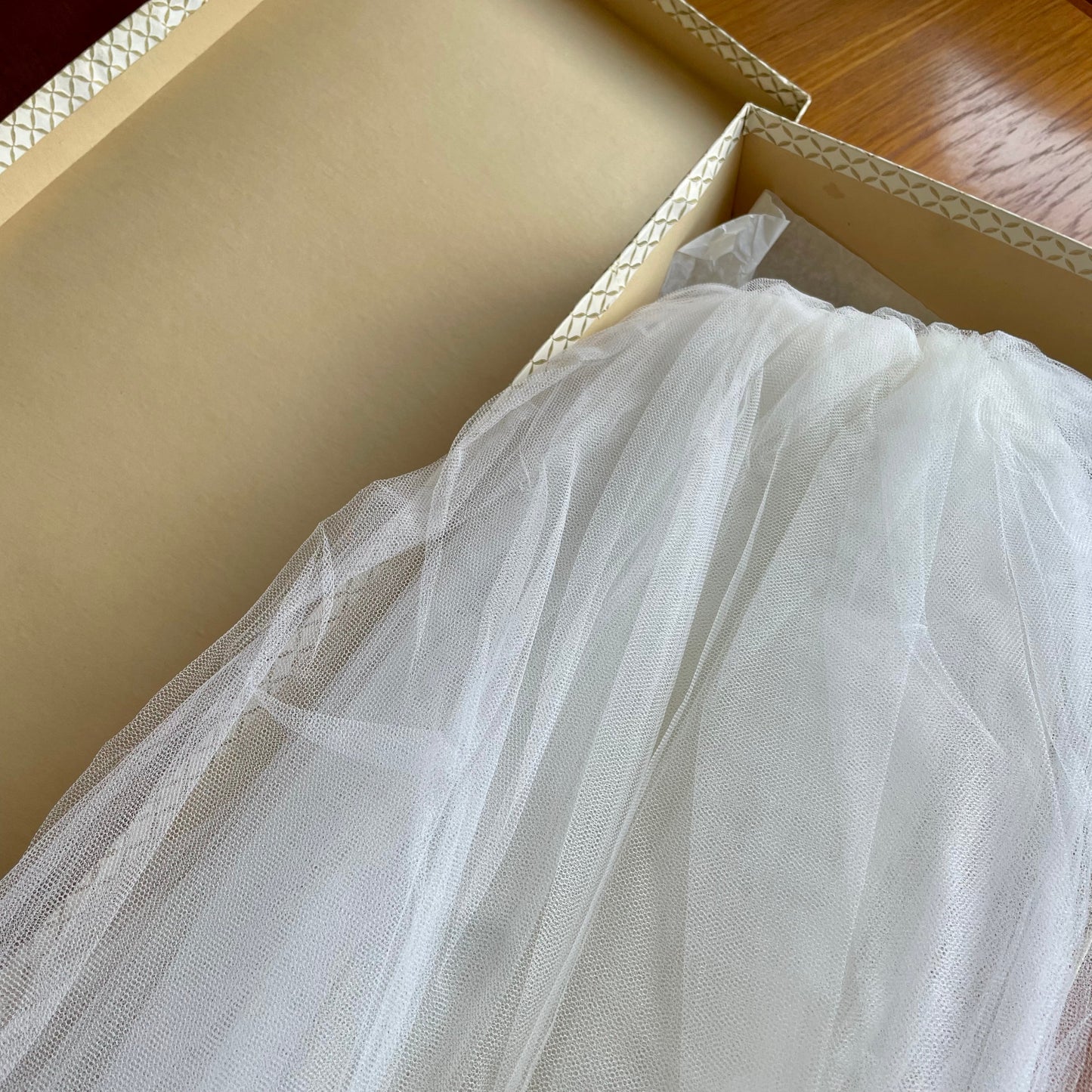 Vintage Four Tier Bridal White Wedding Veil With Boxed Charm