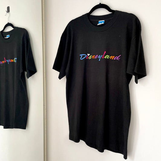 Large Vintage Black Disneyland TShirt Made in the USA Unisex