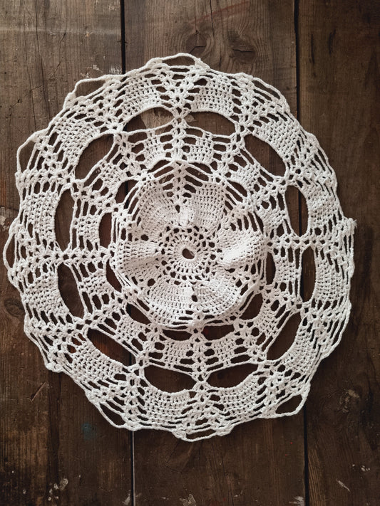 Vintage Cream Oval Large Doily