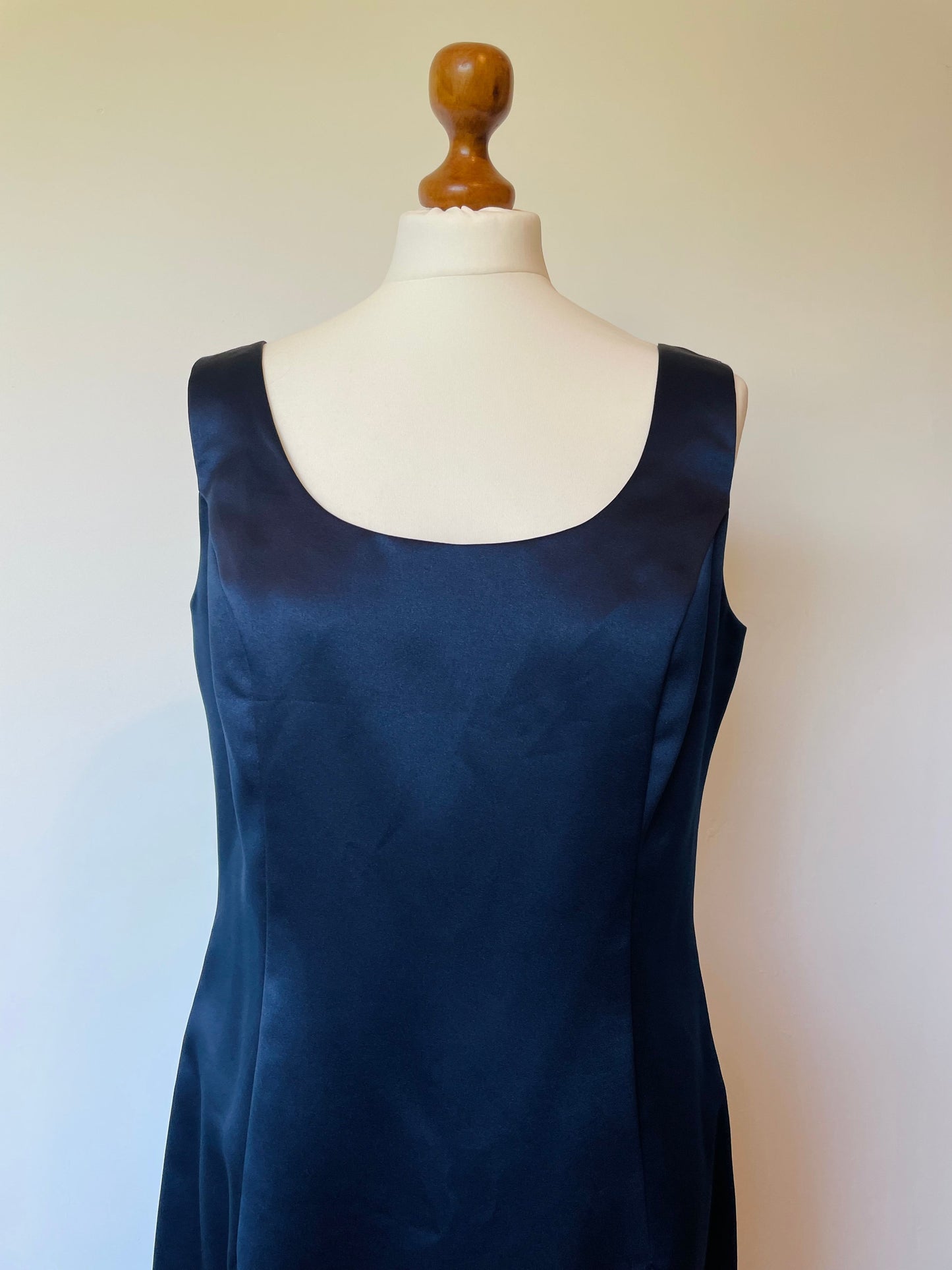 Vintage Ever Beauty Sleek Navy Blue Sleeveless Pencil Dress. Made in the U.S.A