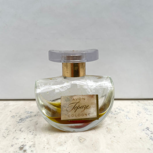 Vintage Avon Topaze Cologne Rocking Design Perfume Bottle 10% Full