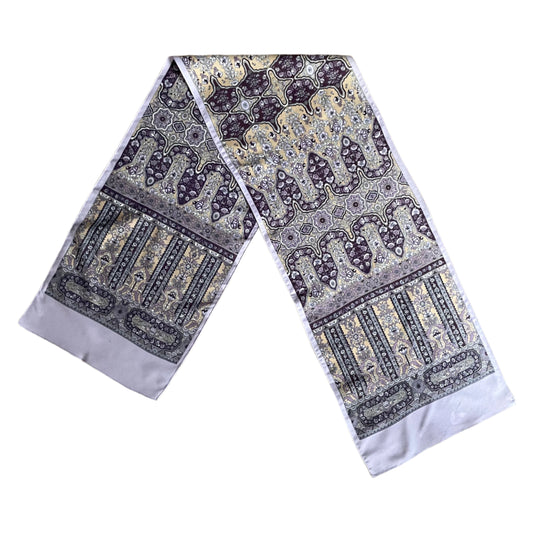 The Long Lilac One Vintage Scarf Handmade Floral Design