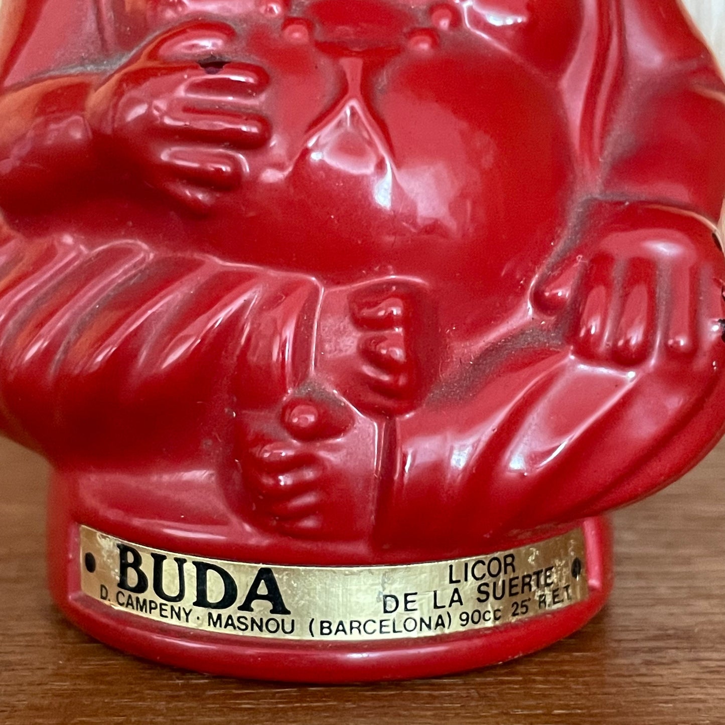 Vintage Red Glass Buda Spanish Liquor Bottle 90cc Collectable