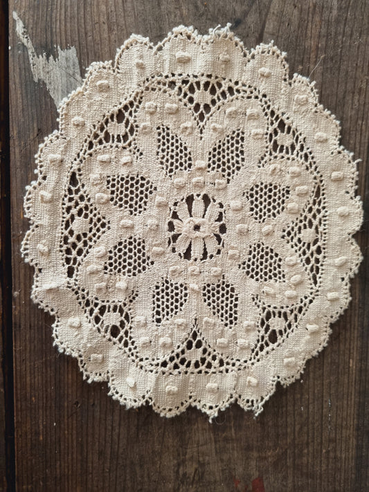 Vintage Beige Oval Small Doily