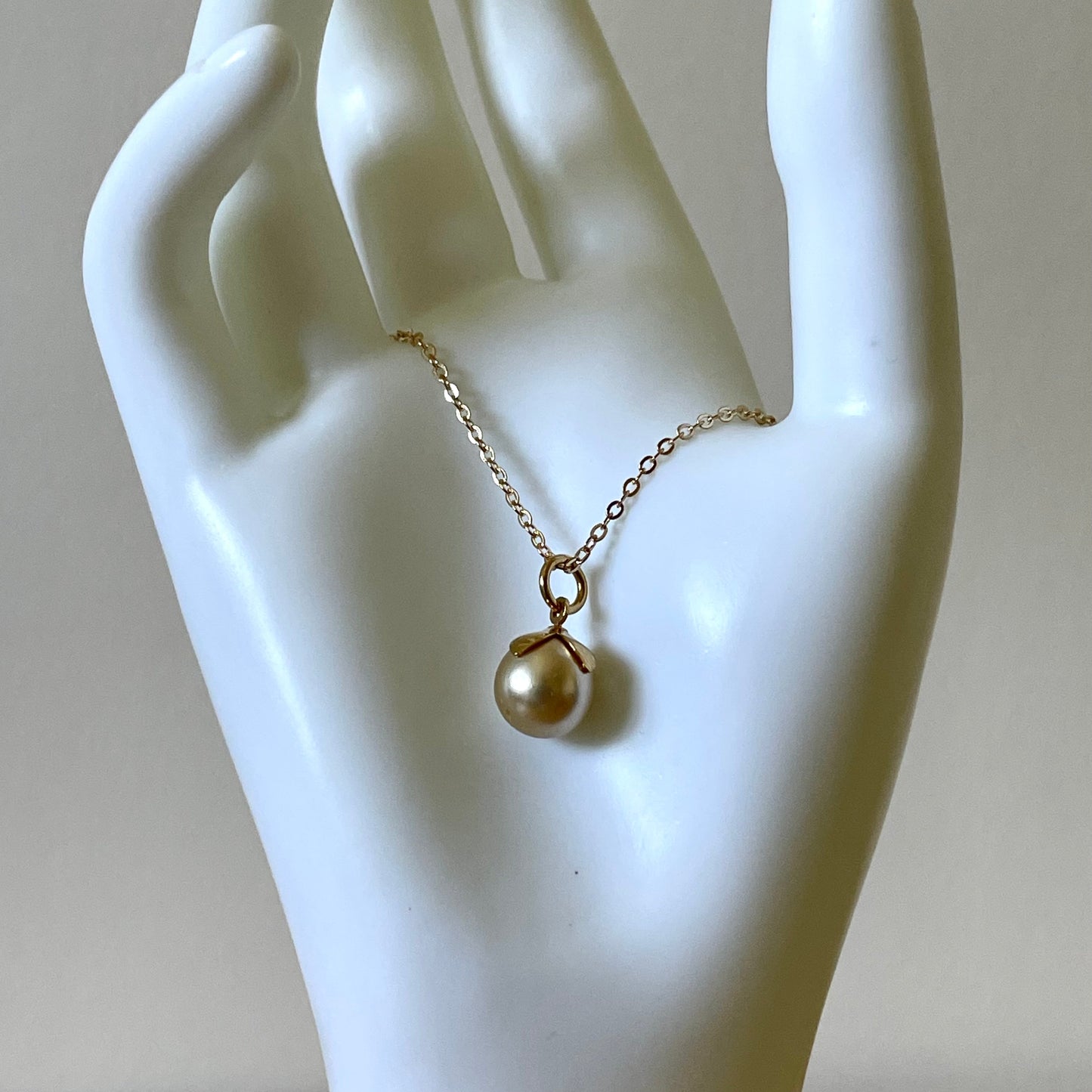 Vintage Sphere Drop Pendant Gold Tone Fruit Necklace
