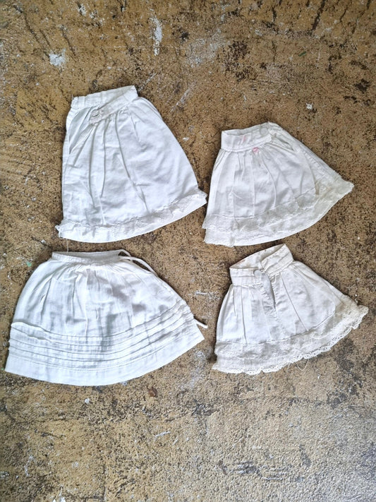 Vintage Antique Baby Children's White Skirts Job Lot of Four