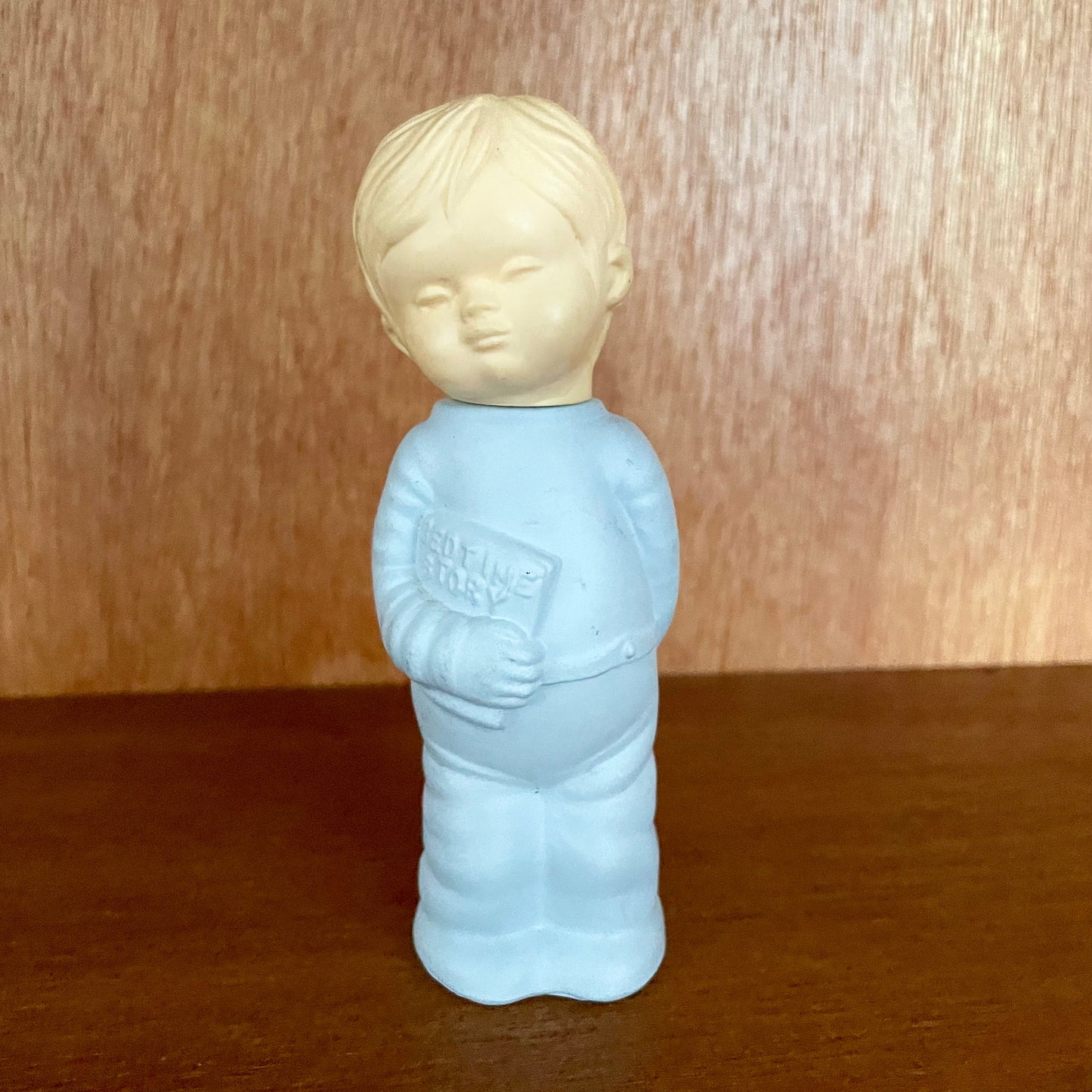 Vintage Avon Sweet Dreams Little Boy Blue Figure in Pyjamas with Teddy 1979-80.