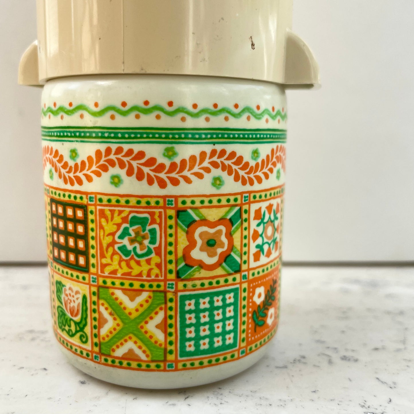 Vintage Avon 70s Patchwork Cologne Mist Flask Design Bottle 3oz
