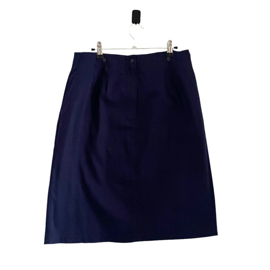 Vintage C&A Navy Blue Canvas Midi Utility Skirt for Stylish Wear