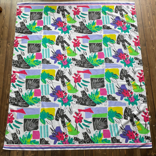 Vintage Mary Quant Abstract Floral Fabric, Tablecloth or Sarong