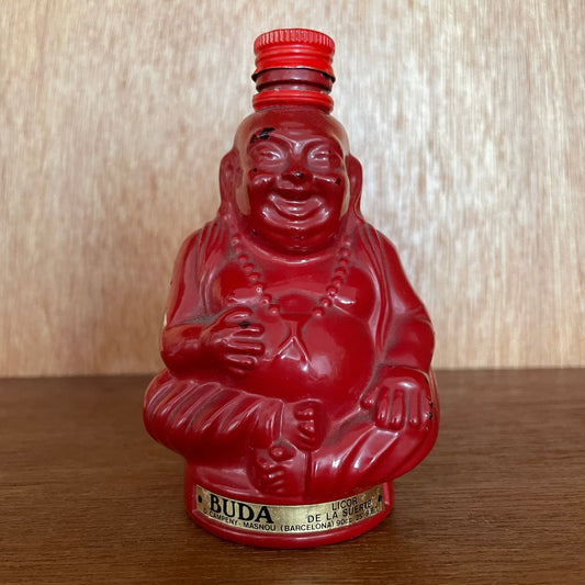 Vintage Red Glass Buda Spanish Liquor Bottle 90cc Collectable