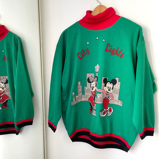 Vintage Disney City Lights Minnie & Mickey Mouse Sweatshirt