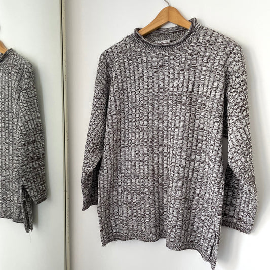 Vintage Lewis Flecked Brown and White Jumper Made in England
