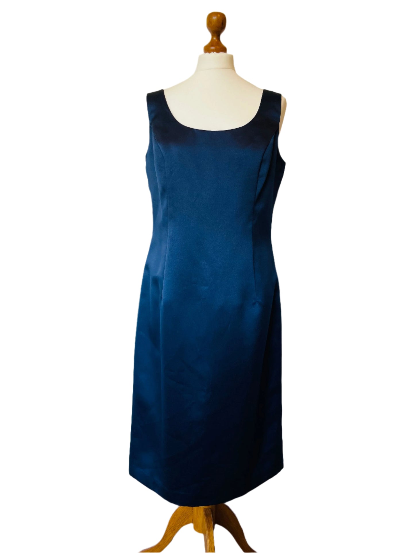 Vintage Ever Beauty Sleek Navy Blue Sleeveless Pencil Dress. Made in the U.S.A
