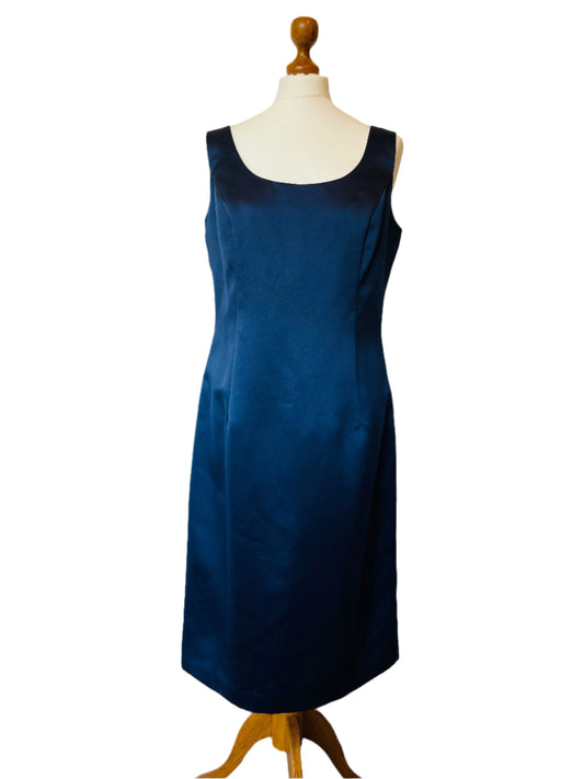 Vintage Ever Beauty Sleek Navy Blue Pencil Dress Made in the U.S.A