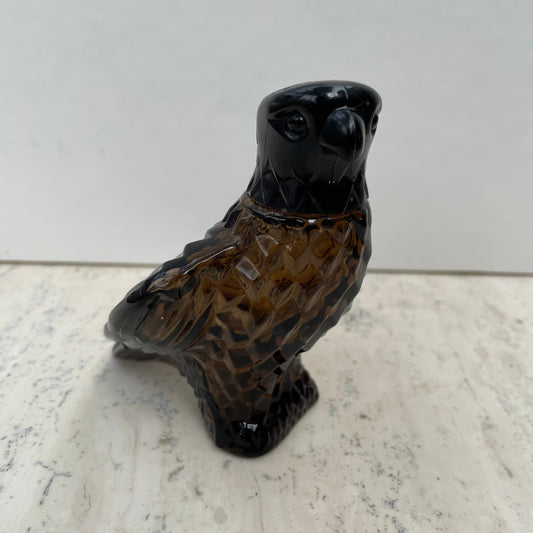 Vintage Avon Falcon Bird Black Suede After Shave Decanter 75ml Empty