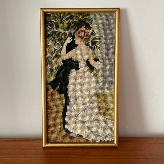 Vintage Needlepoint of Dance in the City by Auguste Renoir