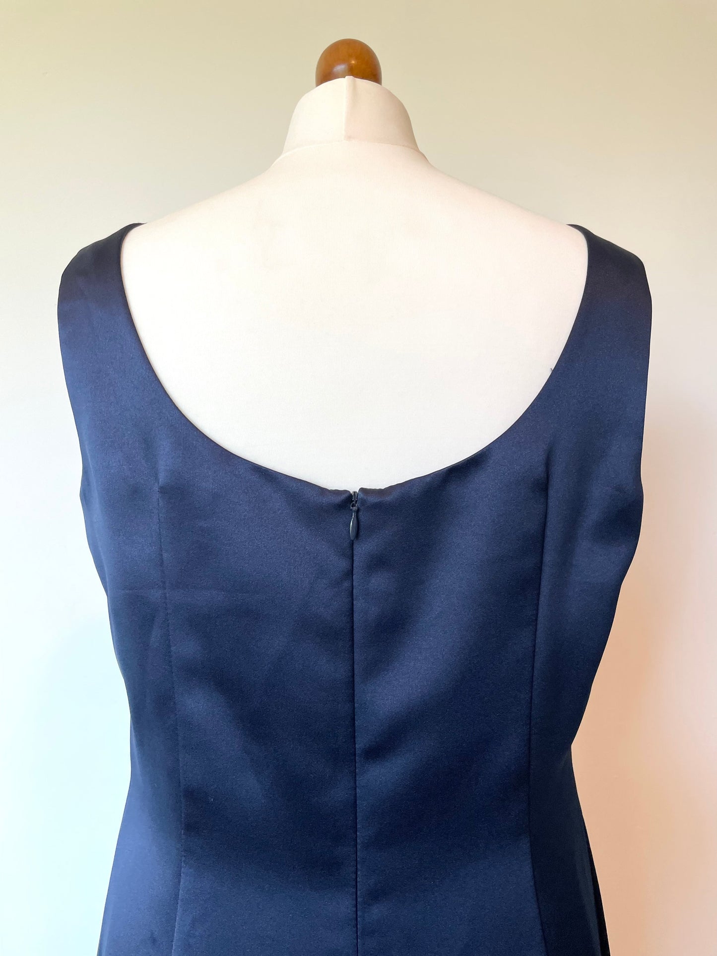 Vintage Ever Beauty Sleek Navy Blue Sleeveless Pencil Dress. Made in the U.S.A
