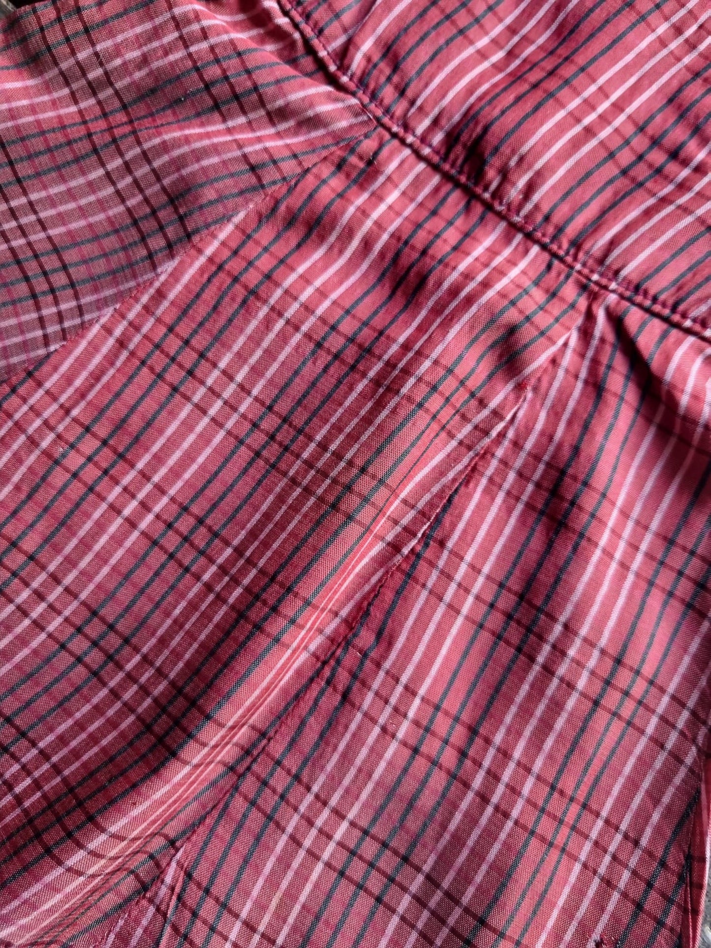 Vintage Handmade Red and Black Check Dolls Dress