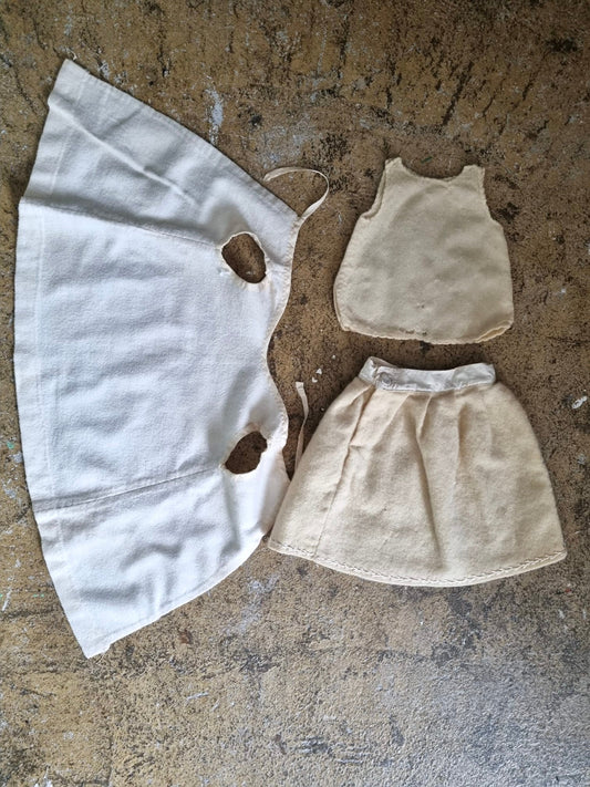 Vintage Antique Full Baby White Outfit Christening Set of 3