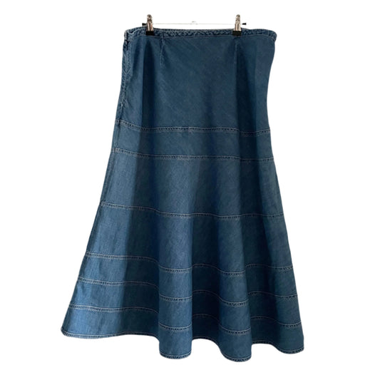 Vintage Roman Originals Blue Denim Panel Maxi Skirt