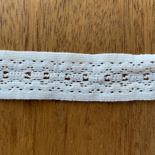 Vintage Antique Cream Elastic Stretch Lace Trim Edging for Crafting