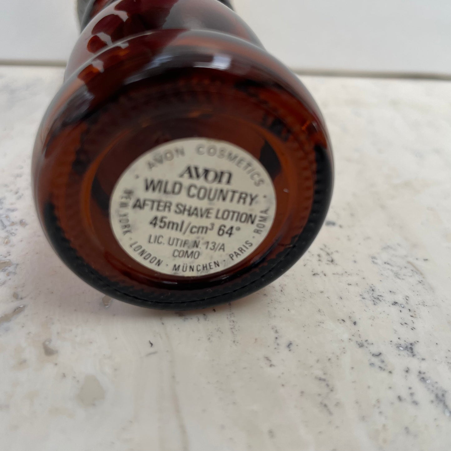 Vintage Avon Shaving Brush Wild Country Aftershave Lotion Bottle 45ml. Empty.