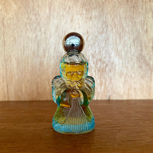 Vintage Avon Blue Glass Angel Charisma Eau De Cologne 15ml Collectable