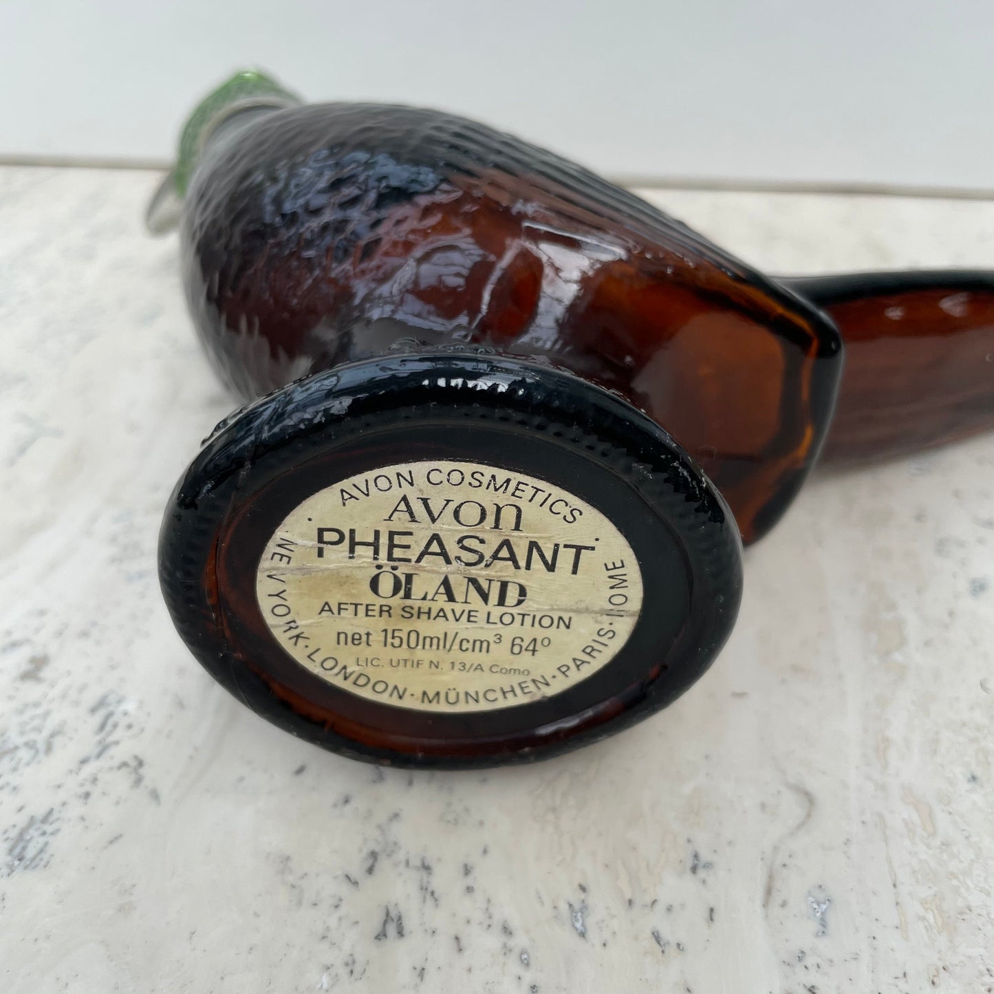 Vintage Avon 1970s Pheasant Oland After Shave Lotion Bottle. 150ml. Empty