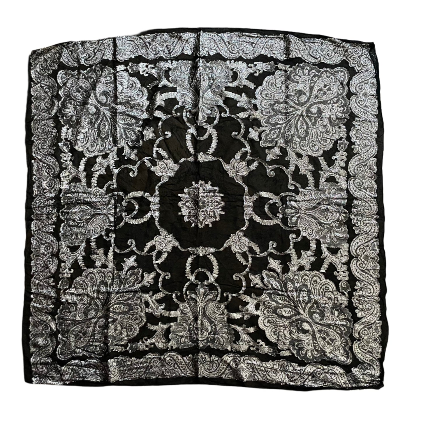 The Black Sparkly One Vintage Scarf Unique Handmade Accessory