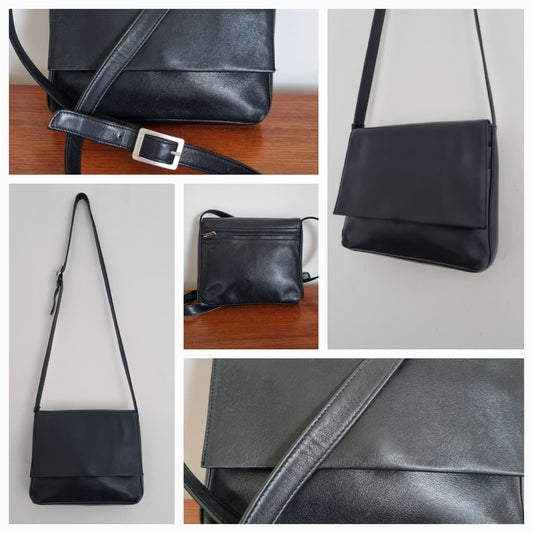 Vintage Black Flap Shoulder Handbag