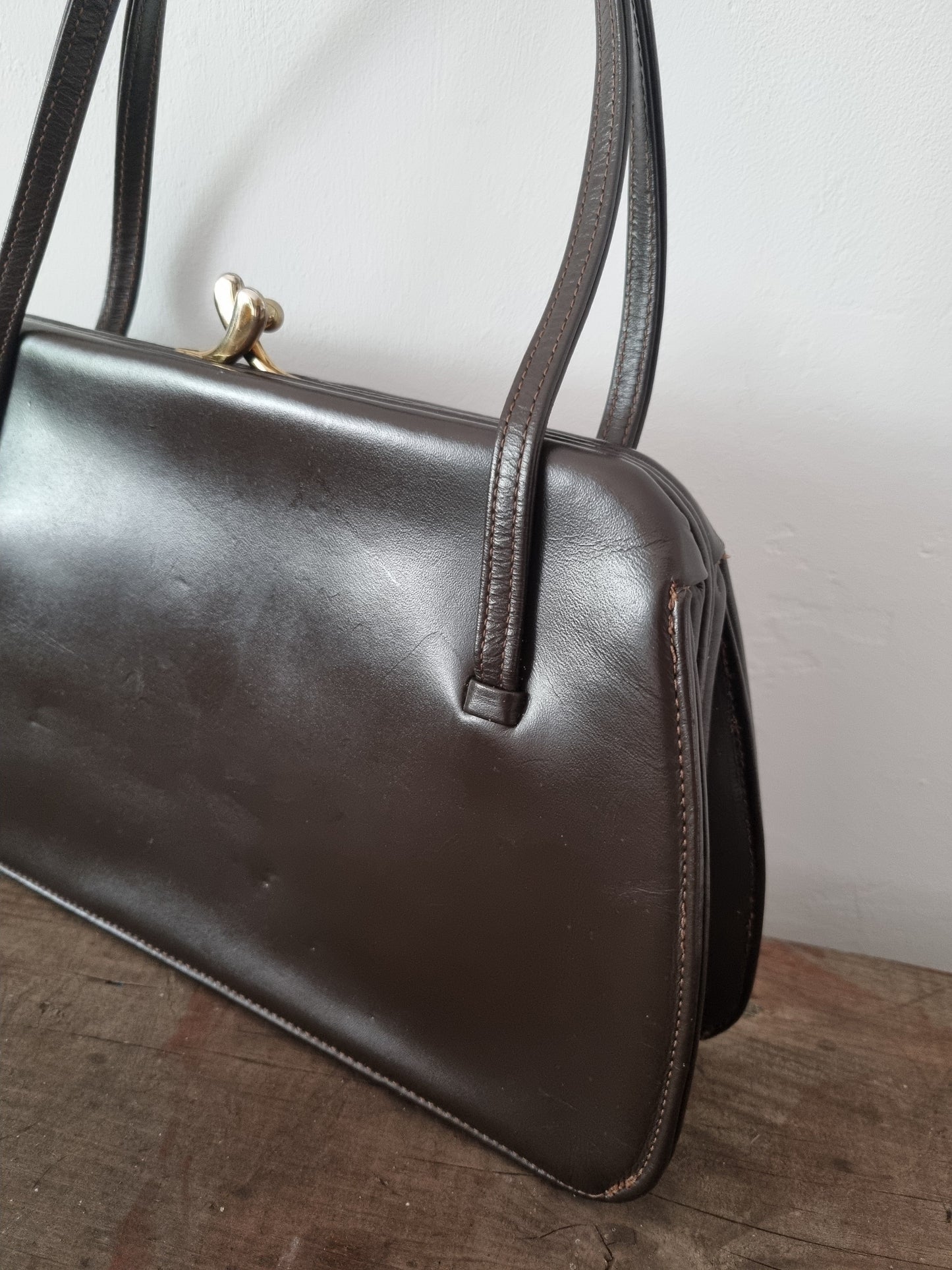 Brown Leather Peter M Alan Of London Handbag. Made in England.