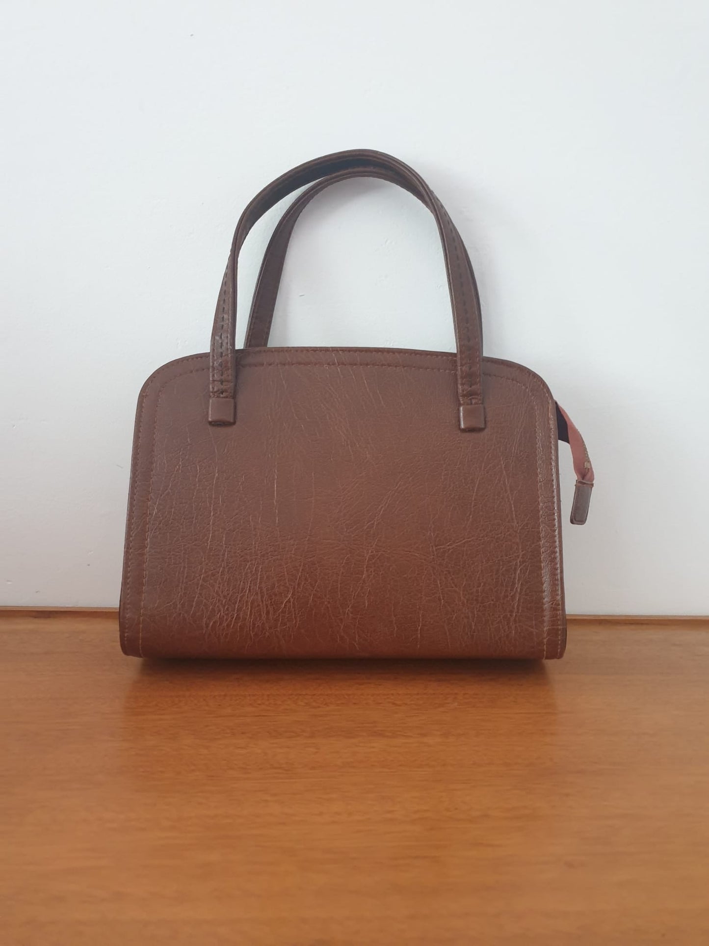 Vintage Brown Zip Kelly Handbag