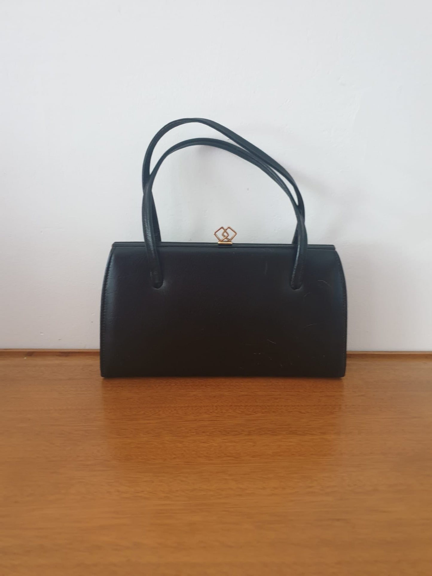 Vintage Leather Middx Black Top Handle Handbag