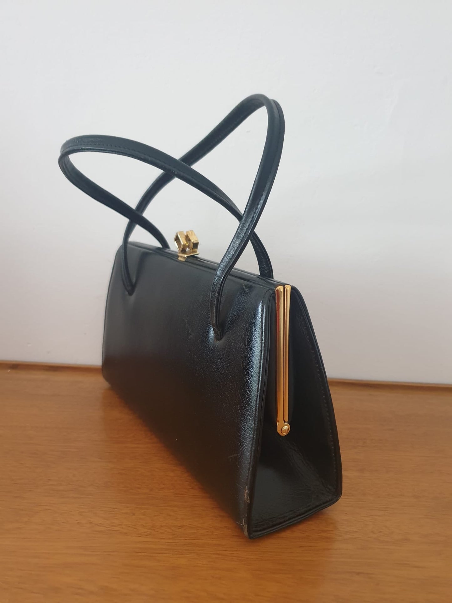 Vintage Leather Middx Black Top Handle Handbag