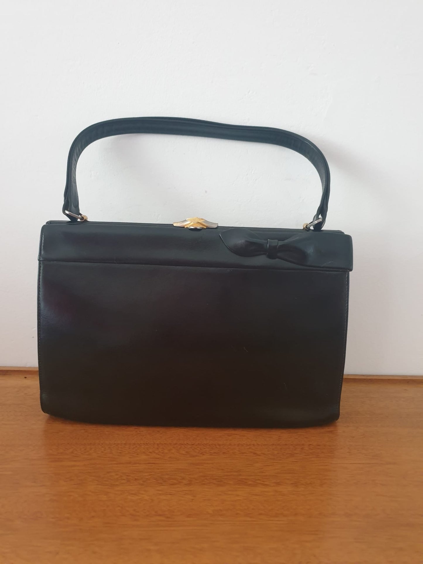 Vintage WaldyBag Bow Detail Black Kelly Handbag