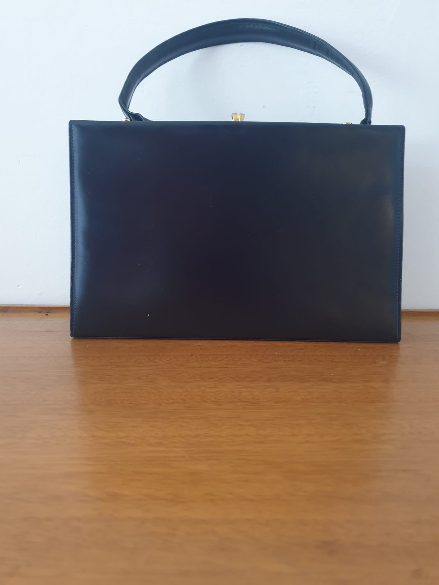 Vintage Square Black Detail Kelly Handle Handbag