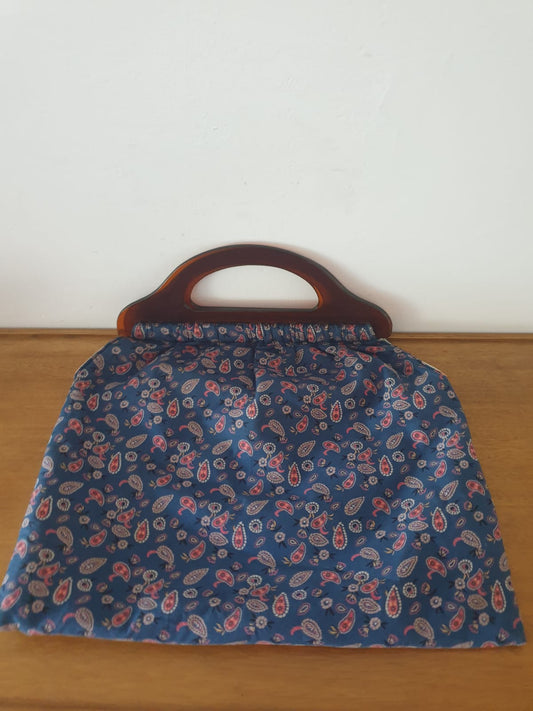 Vintage Top Handle Knitting Handbag