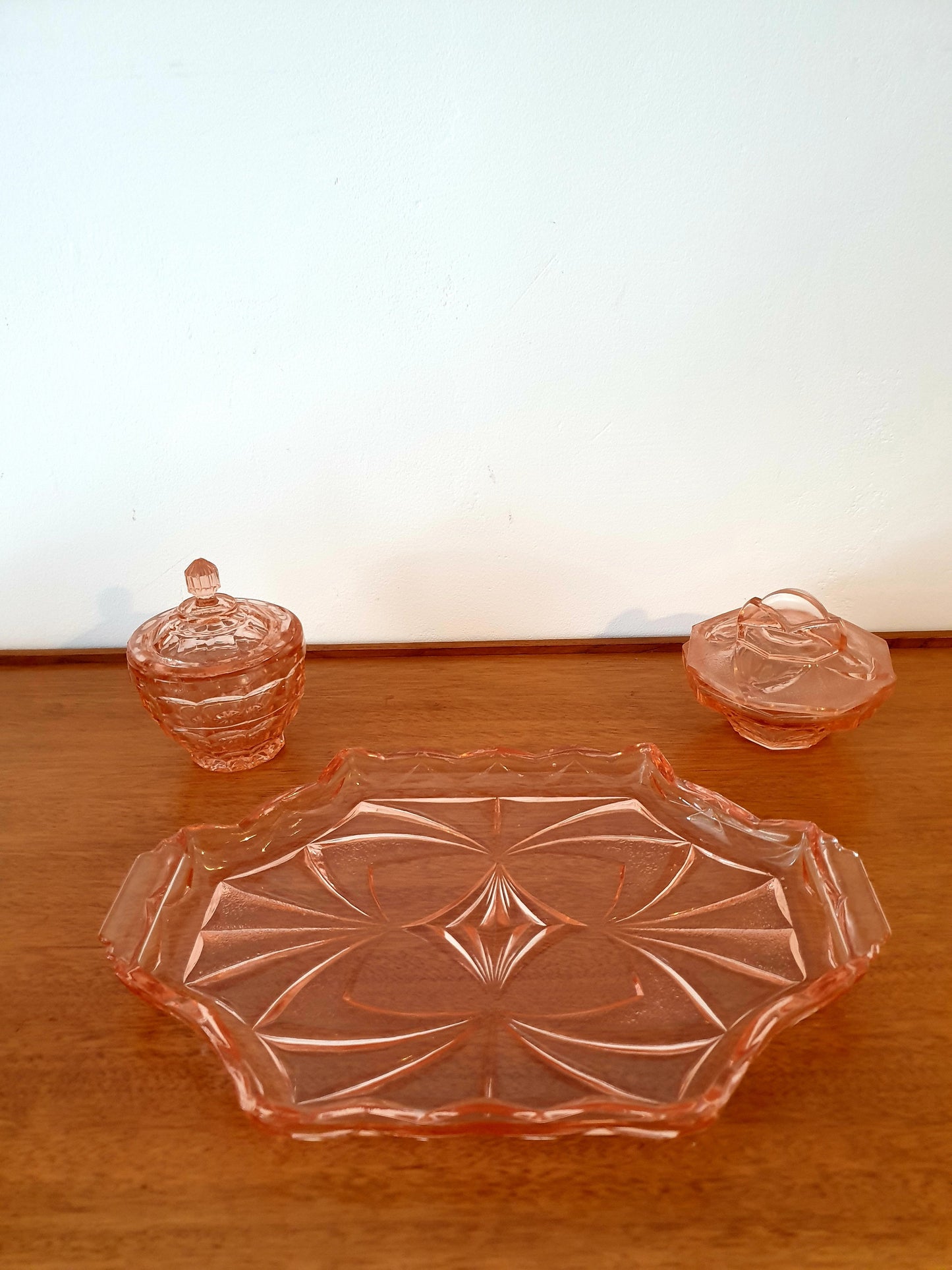 Glass Dressing Table Set of Three