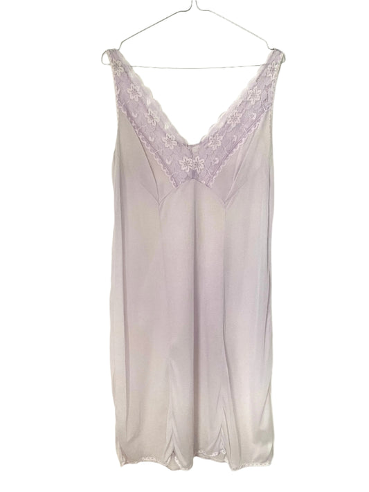 Vintage Lilac Plunge V Neck Slip Dress for Elegant Lingerie