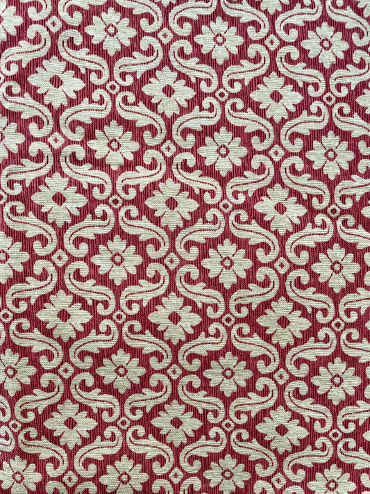 Vintage Laura Ashley Sitwell Brick Upholstery Fabric Remnant. Red Patterned. One Piece - Haberdashery, Craft, Sewing, Scraps, Retro