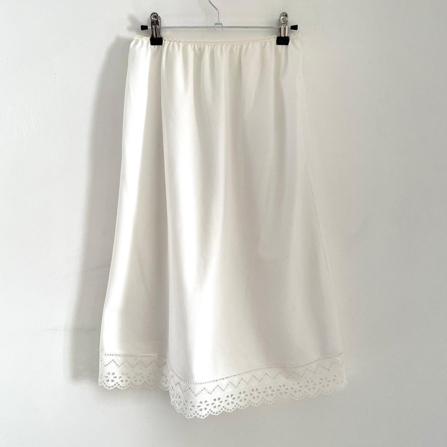 Vintage Broderie Anglaise Half Slip Skirt White with Elasticated Waist