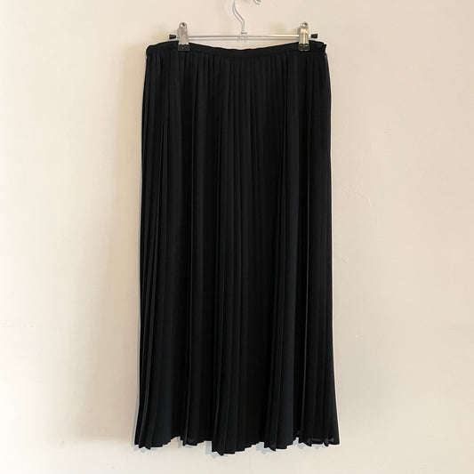 Vintage Black P S Richards Pleated Midi Skirt