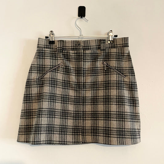 Vintage Habana Grey Tartan Check Mini Skirt for Effortless Style