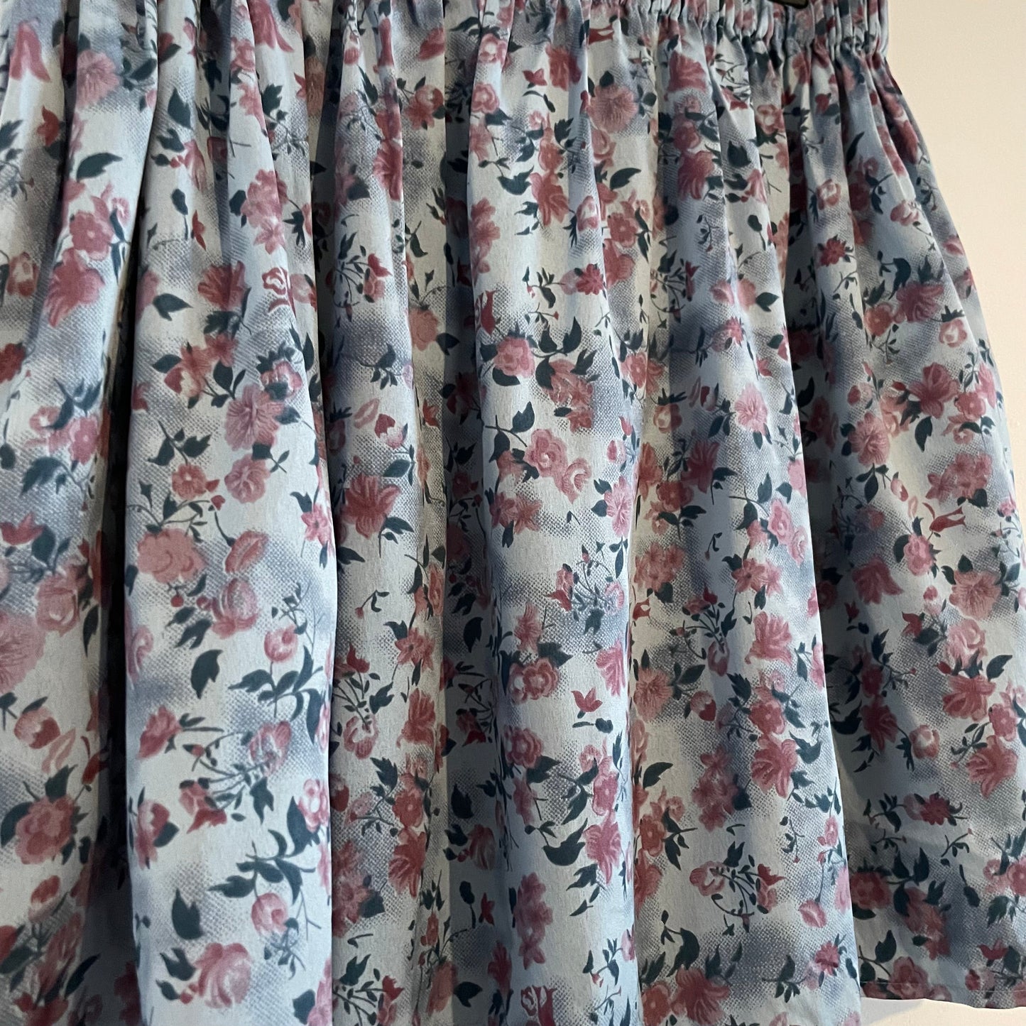 Vintage Blue and Pink Band of Gypsies Floral Elasticated Mini Skirt